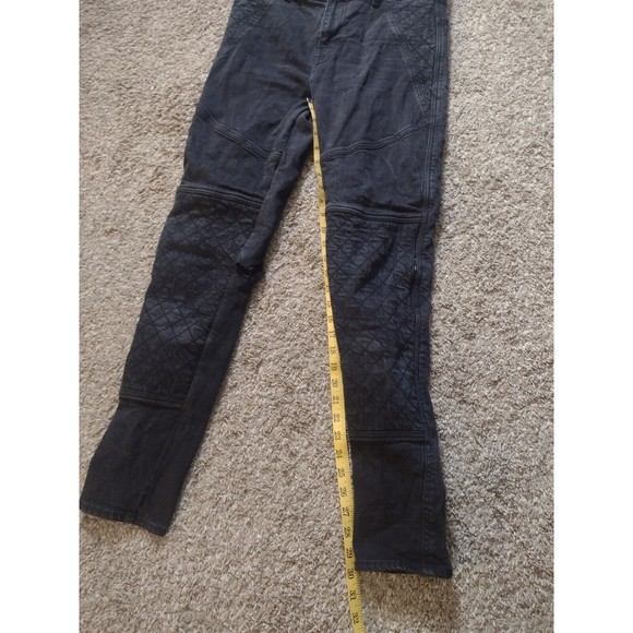 Atwyld Moto Skinny Slim Jeans 32 Black Reinforced Knees Denim Pants C - Picture 6 of 6